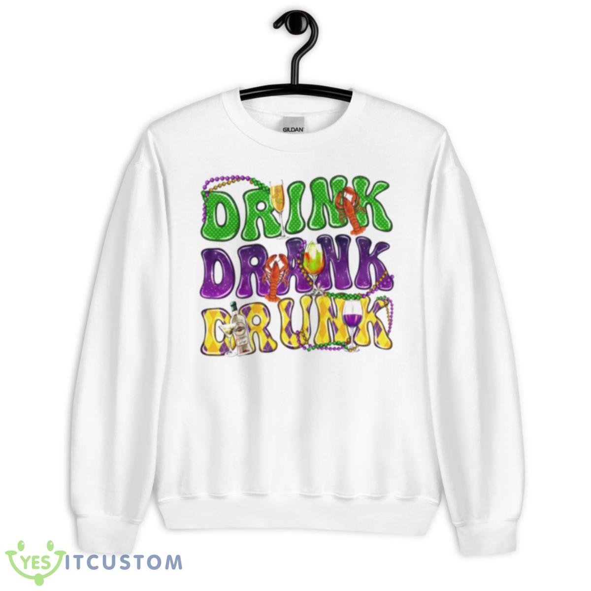 Drink Drank Drunk Mardi Gras Shirt 11 Drink Drank Drunk Mardi Gras Shirt - Unisex Heavy Blend Crewneck Sweatshirt
