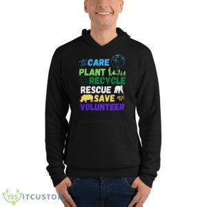 Earth Day 2023 Save Bees Rescue Animals Plant Trees Recycle Long Sleeve Shirt - Unisex Fleece Pullover Hoodie