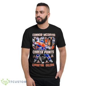 Edmonton Oilers Connor Mcdavid 800 Career Points Signature Shirt - Short Sleeve T-Shirt