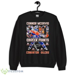 Edmonton Oilers Connor Mcdavid 800 Career Points Signature Shirt - Unisex Crewneck Sweatshirt