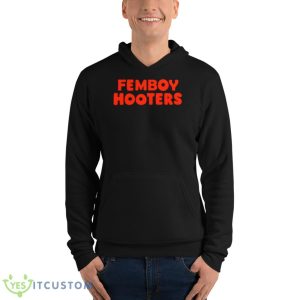 Femboy Hooters Orange Logo Shirt - Unisex Fleece Pullover Hoodie