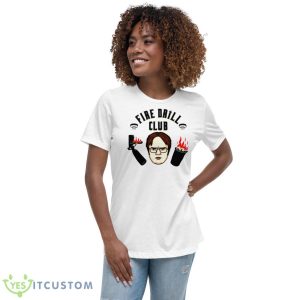 Fire Drill Club Dwight Schrute Shirt 9 Fire Drill Club Dwight Schrute Shirt - Women's Relaxed Short Sleeve Jersey Tee