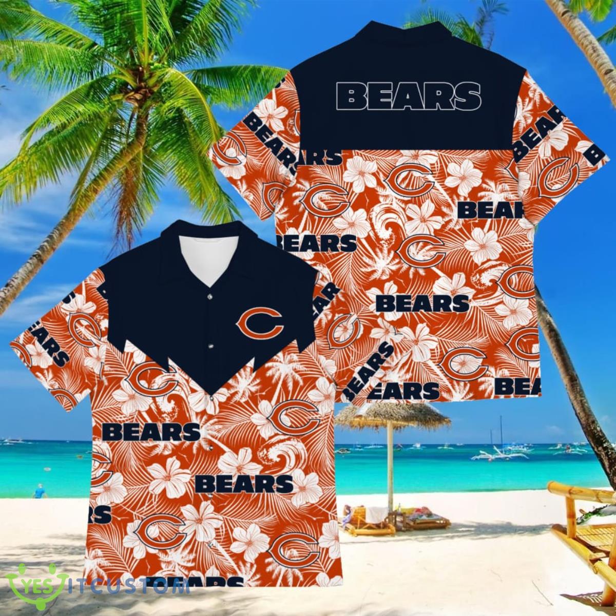 Football American Hawaii Shirt Tropical Beach Tree Chicago Bears 2 Football American Hawaii Shirt Tropical Beach Tree Chicago Bears Product Photo 1