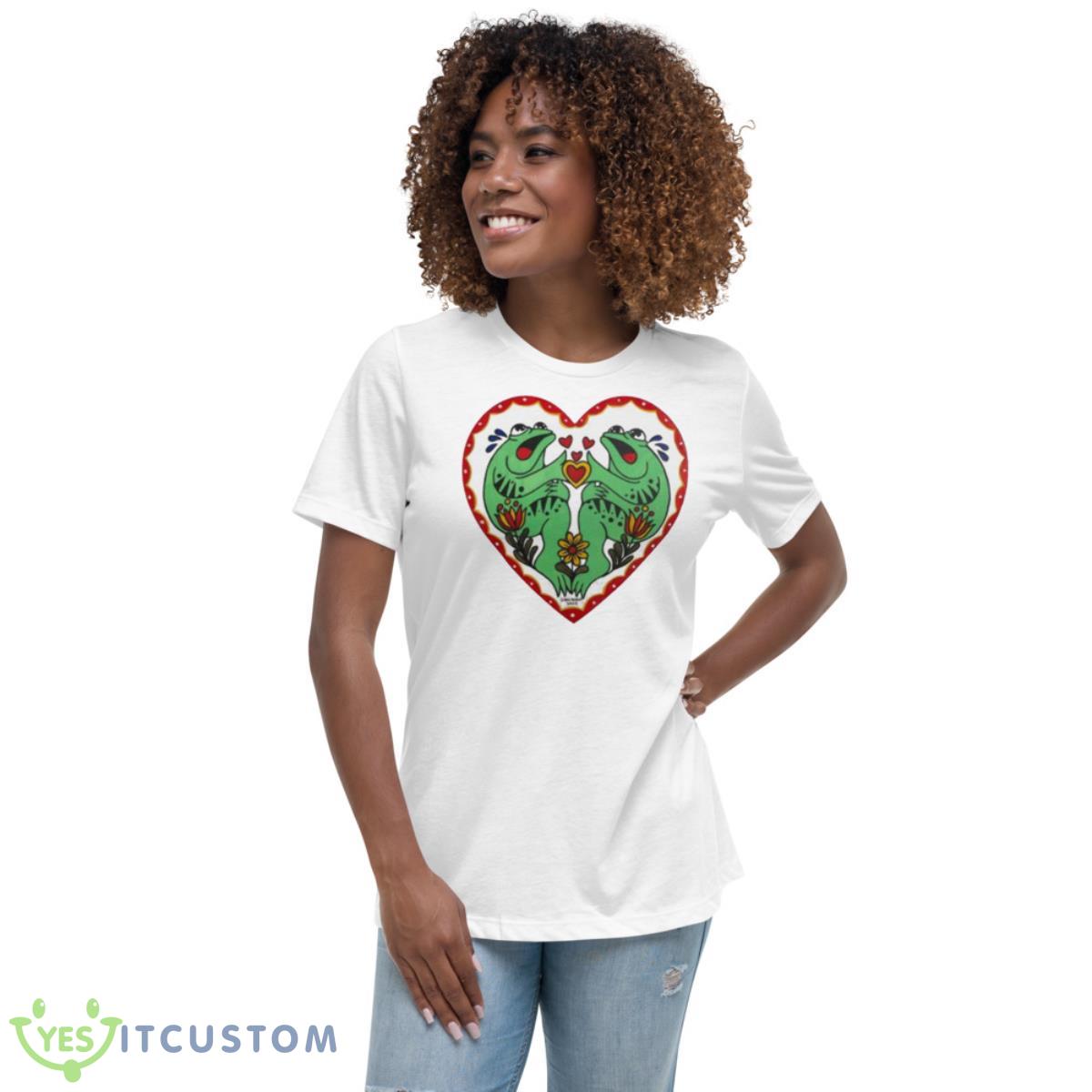 Frog Wooden Heart Painting Ghost Bongo Shirt 5 Frog Wooden Heart Painting Ghost Bongo Shirt - Women's Relaxed Short Sleeve Jersey Tee