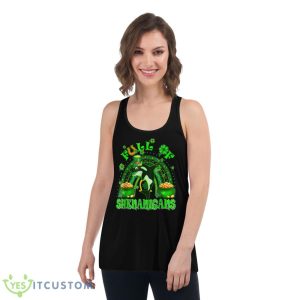 Full Of Shenanigans St Patrick’s Day Orca Fish Clovers Shirt IVQ - Women's Flowy Racerback Tank
