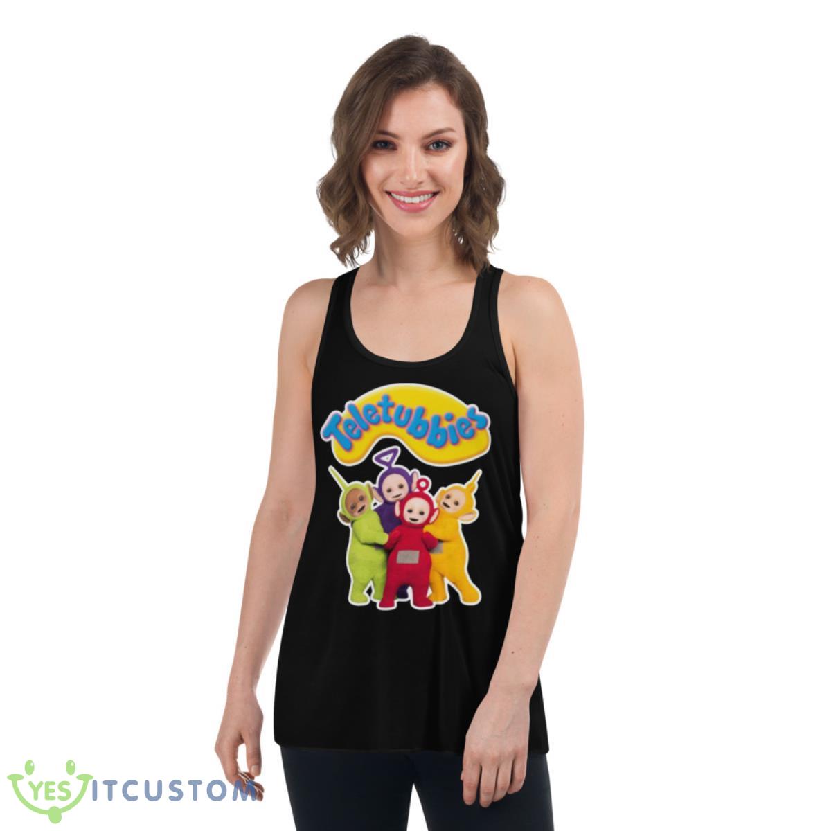 Funny Show Teletubbies Team Shirt 5 Funny Show Teletubbies Team Shirt - Women's Flowy Racerback Tank