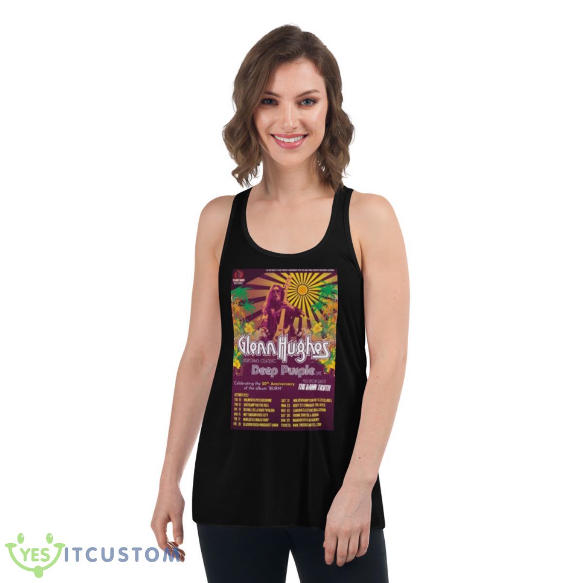 Glenn Hughes Celebrating Deep Purple’s Burn 50th Anniversary With Tour 2023 Shirt 5 Glenn Hughes Celebrating Deep Purple’s Burn 50th Anniversary With Tour 2023 Shirt - Women's Flowy Racerback Tank