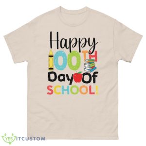 Happy 100th Day of School Book Pencil Apple T-Shirt Product Photo 2