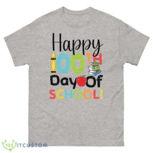 Happy 100th Day of School Book Pencil Apple T-Shirt Product Photo 3