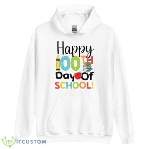 Happy 100th Day of School Book Pencil Apple T-Shirt Product Photo 4