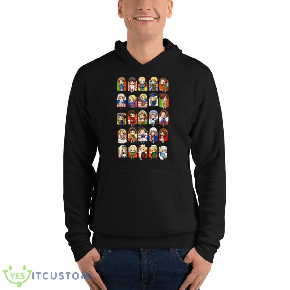 Hetalia Axis Powers Country Group Shirt 4 Hetalia Axis Powers Country Group Shirt - Unisex Fleece Pullover Hoodie