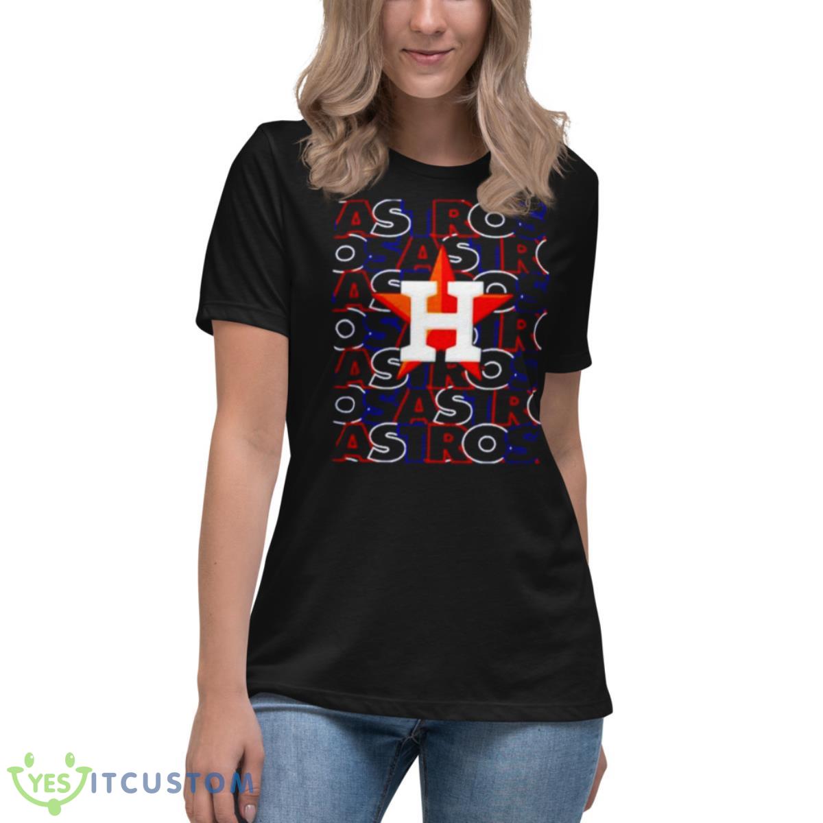 Houston Astros Letterman Shirt 6 Houston Astros Letterman Shirt - Women's Relaxed Short Sleeve Jersey Tee
