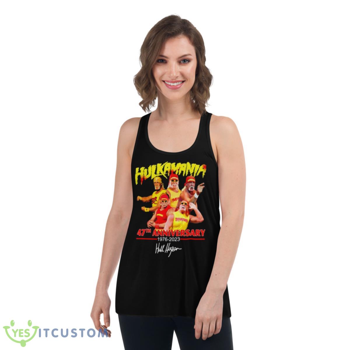 Hulkamania 47th Anniversary Signature Legend Shirt 5 Hulkamania 47th Anniversary Signature Legend Shirt - Women's Flowy Racerback Tank