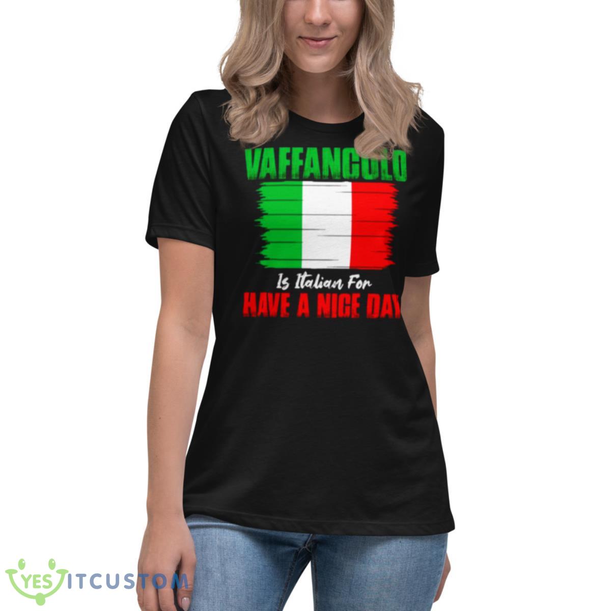 Italia Flag Art Vaffanculo Shirt 6 Italia Flag Art Vaffanculo Shirt - Women's Relaxed Short Sleeve Jersey Tee