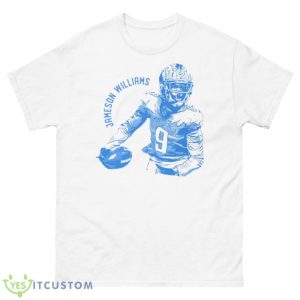 Jameson Williams Detroit Vintage Mono Football Shirt - 500 Men’s Classic Tee Gildan