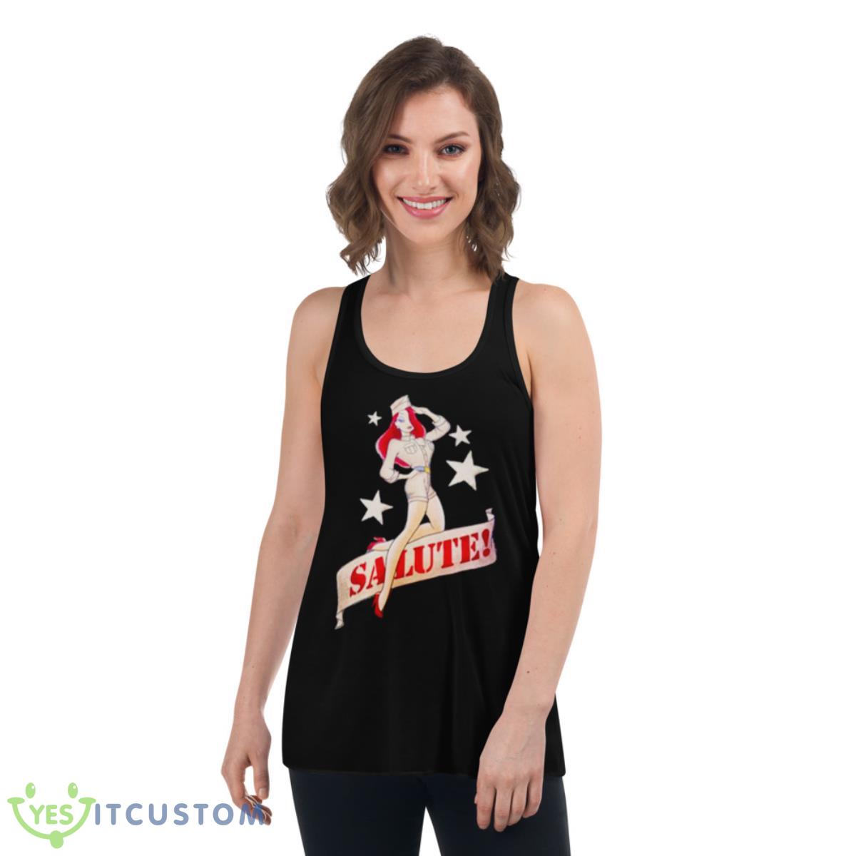 Jessica Rabbit Salute Shirt 5 Jessica Rabbit Salute Shirt - Women's Flowy Racerback Tank