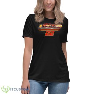 Joey Logano Team Penske Black 2023 #22 Shell Pennzoil Shirt 11 Joey Logano Team Penske Black 2023 #22 Shell Pennzoil Shirt - Women's Relaxed Short Sleeve Jersey Tee