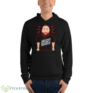 Justin Mason Wearing A James Bigfly Shirt - Unisex Fleece Pullover Hoodie