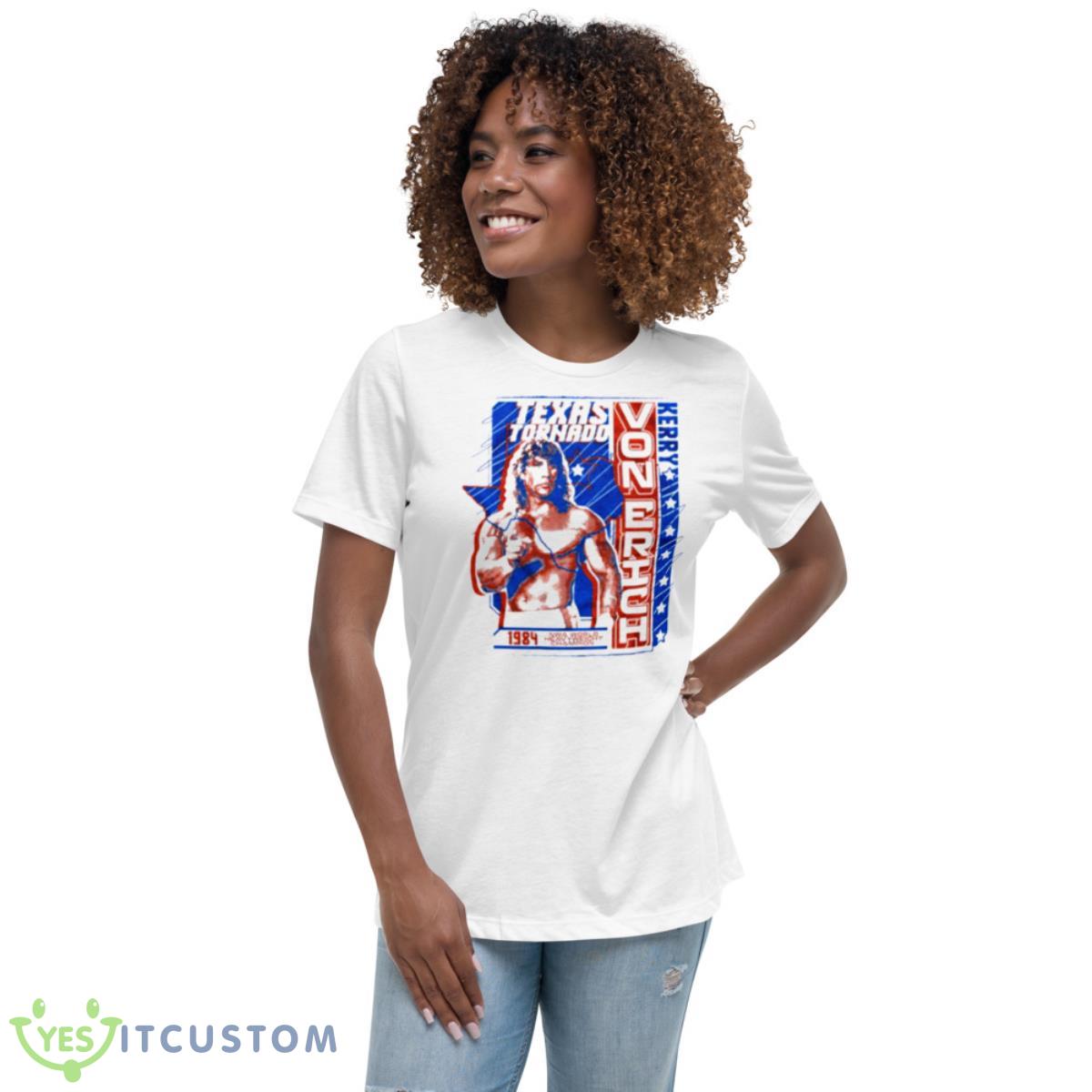 Kerry Von Erich Texas Tornado Shirt 5 Kerry Von Erich Texas Tornado Shirt - Women's Relaxed Short Sleeve Jersey Tee