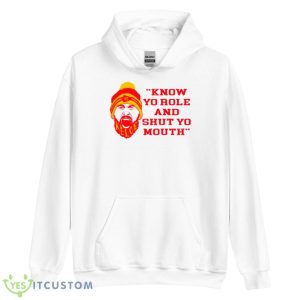 Know Your Role And Shut Your Mouth Travis Kelce Quote Afc 2023 Shirt - Unisex Heavy Blend Hooded Sweatshirt