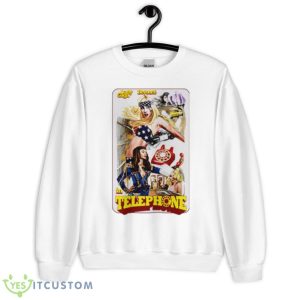 Lady Gaga And Beyonce Telephone Lithograph Shirt - Unisex Heavy Blend Crewneck Sweatshirt