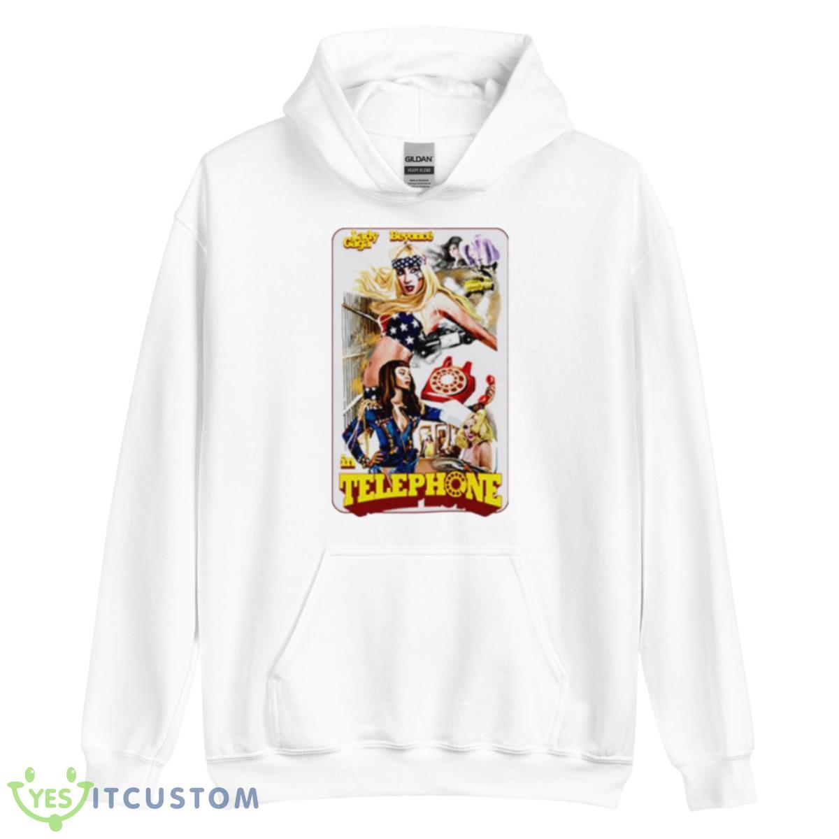 Lady Gaga And Beyonce Telephone Lithograph Shirt 3 Lady Gaga And Beyonce Telephone Lithograph Shirt - Unisex Heavy Blend Hooded Sweatshirt