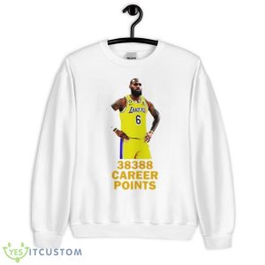 Lebron James Los Angeles Lakers 38388 Career Points Shirt - Unisex Heavy Blend Crewneck Sweatshirt