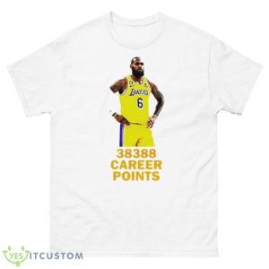 Lebron James Los Angeles Lakers 38388 Career Points Shirt - 500 Men’s Classic Tee Gildan