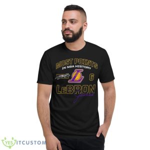 LeBron James Los Angeles Lakers Mót Points In NBA History Signature Shirt - Short Sleeve T-Shirt