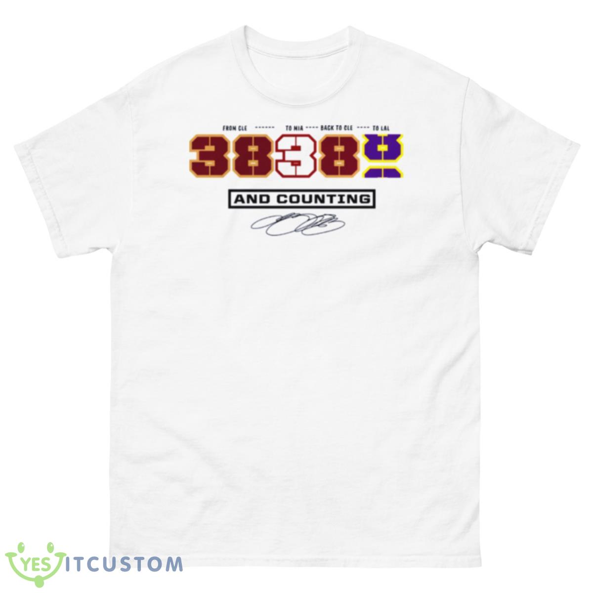LeBron James White NBA All Time Scoring Record – Split Points Shirt 10 LeBron James White NBA All Time Scoring Record – Split Points Shirt - 500 Men’s Classic Tee Gildan