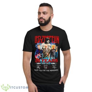 Led Zeppelin 55 Years Anniversary 1968 2023 Thank You For The Memories Signatures Shirt - Short Sleeve T-Shirt