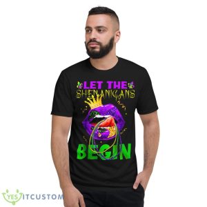 Let Shenanigans Begin Mardi Gras Sexy Lips Shirt - Short Sleeve T-Shirt