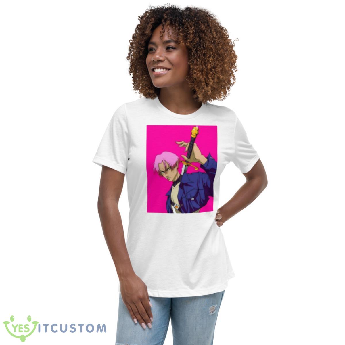 Long Sword Trunks Dragon Ball Kanji Text Shirt 5 Long Sword Trunks Dragon Ball Kanji Text Shirt - Women's Relaxed Short Sleeve Jersey Tee