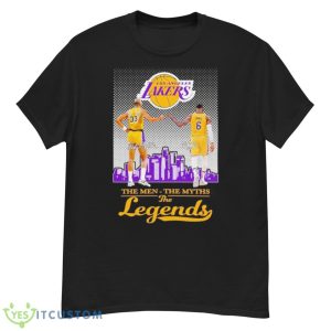 Los Angeles Lakers Abdul Jabbar And Lebron James The Men The Myth The Legends Signatures Shirt - G500 Men’s Classic T-Shirt
