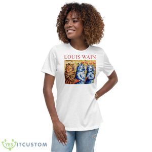 Louis Wain Three Cats Singing Shirt 9 Louis Wain Three Cats Singing Shirt - Women's Relaxed Short Sleeve Jersey Tee