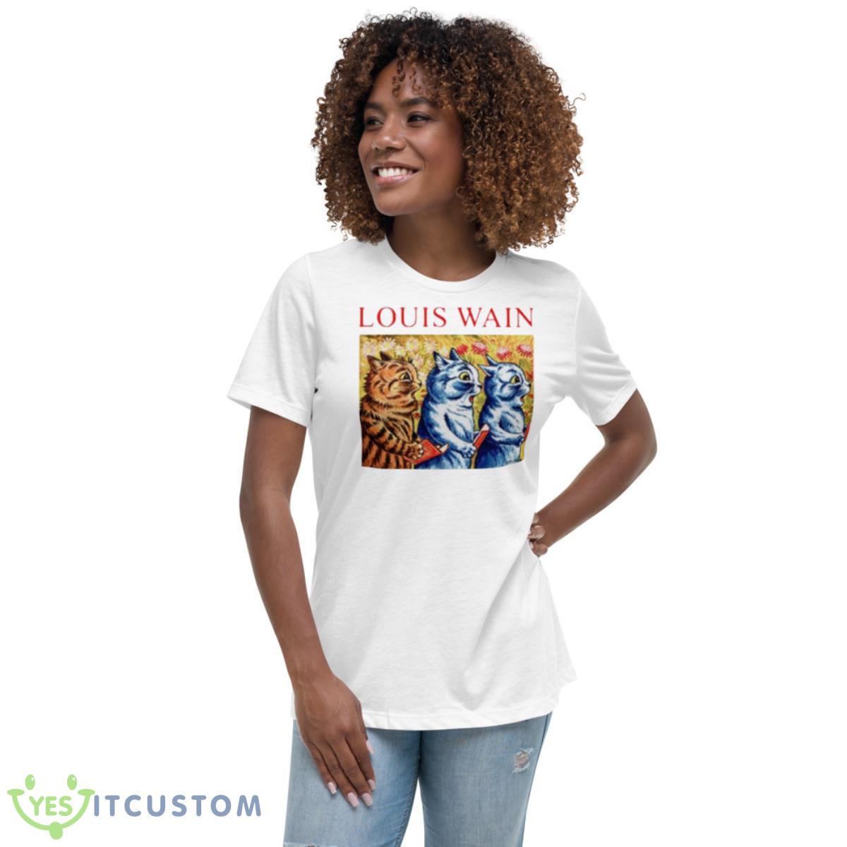 Louis Wain Three Cats Singing Shirt 5 Louis Wain Three Cats Singing Shirt - Women's Relaxed Short Sleeve Jersey Tee