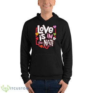 love is in the Nati happy love Dey hearts shirt 9 love is in the Nati happy love Dey hearts shirt - Unisex Fleece Pullover Hoodie