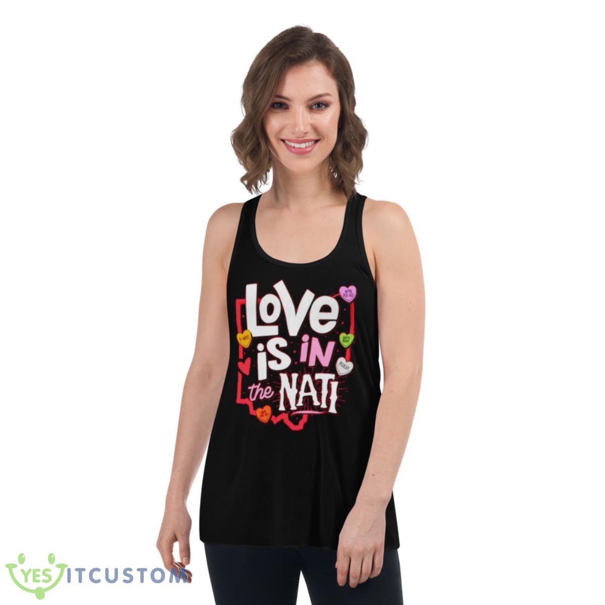 love is in the Nati happy love Dey hearts shirt 5 love is in the Nati happy love Dey hearts shirt - Women's Flowy Racerback Tank