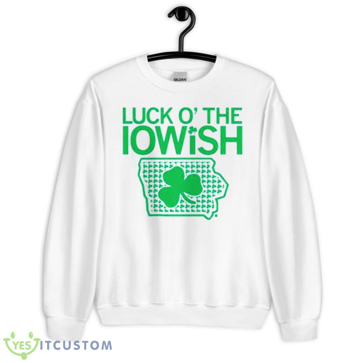 Luck O The Iowish Shamrock Map Shirt 2 Luck O The Iowish Shamrock Map Shirt - Unisex Heavy Blend Crewneck Sweatshirt