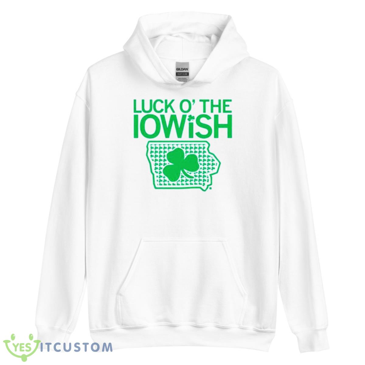 Luck O The Iowish Shamrock Map Shirt 11 Luck O The Iowish Shamrock Map Shirt - Unisex Heavy Blend Hooded Sweatshirt
