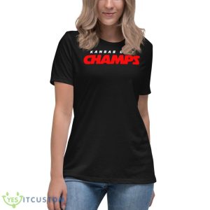 LVII KC Chiefs Champs Shirt 11 LVII KC Chiefs Champs Shirt - Women's Relaxed Short Sleeve Jersey Tee
