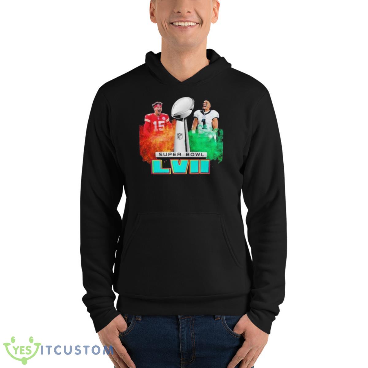 Mahomes And Hurts Super Bowl LVII 2023 Shirt 4 Mahomes And Hurts Super Bowl LVII 2023 Shirt - Unisex Fleece Pullover Hoodie