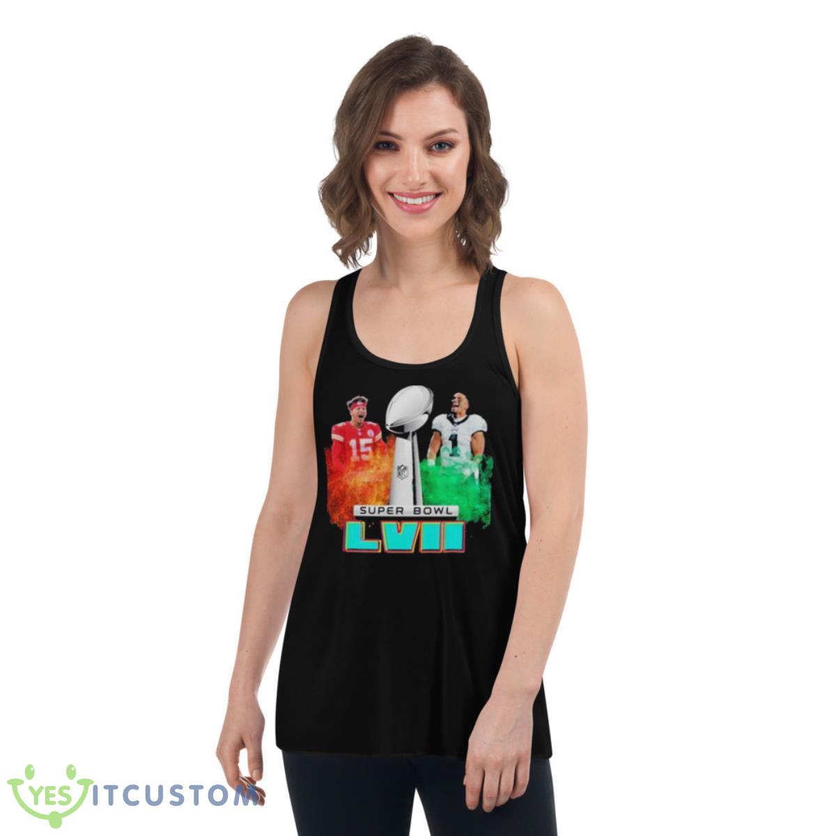 Mahomes And Hurts Super Bowl LVII 2023 Shirt 5 Mahomes And Hurts Super Bowl LVII 2023 Shirt - Women's Flowy Racerback Tank