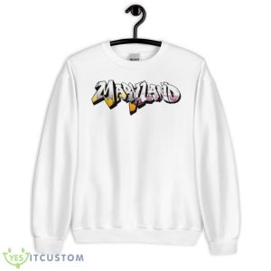 Maryland Flag Mural Graffiti Black Shirt - Unisex Heavy Blend Crewneck Sweatshirt