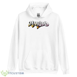 Maryland Flag Mural Graffiti Black Shirt - Unisex Heavy Blend Hooded Sweatshirt