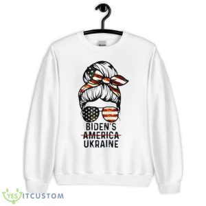 Messy Bun Biden’s America Ukraine Biden 2024 Shirt - Unisex Heavy Blend Crewneck Sweatshirt
