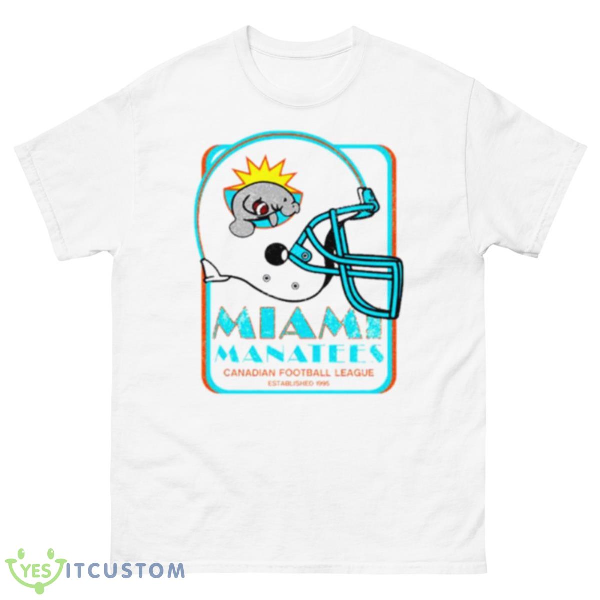 Miami Manatees Football Shirt 10 Miami Manatees Football Shirt - 500 Men’s Classic Tee Gildan