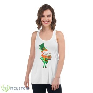 Mid Century Leprechaun Patrick’s Day Shirt - Women's Flowy Racerback Tank