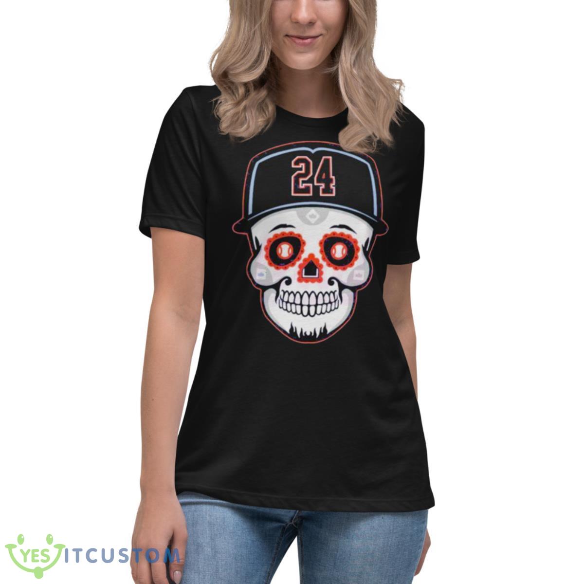 Miguel Cabrera 24 Sugar Skull DetroiShirt 6 Miguel Cabrera 24 Sugar Skull DetroiShirt - Women's Relaxed Short Sleeve Jersey Tee