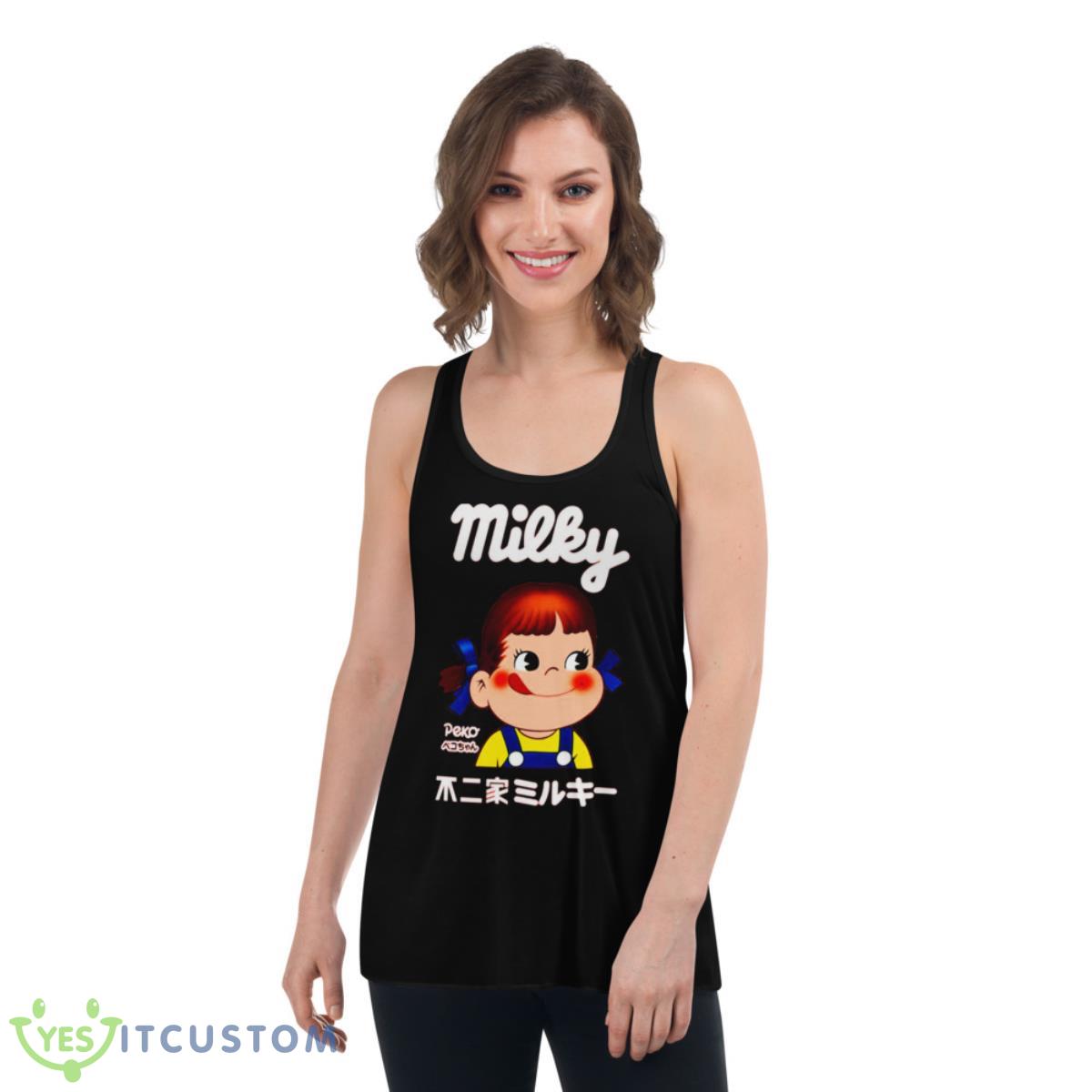 Milky Peko Chan Kanji Shirt 5 Milky Peko Chan Kanji Shirt - Women's Flowy Racerback Tank